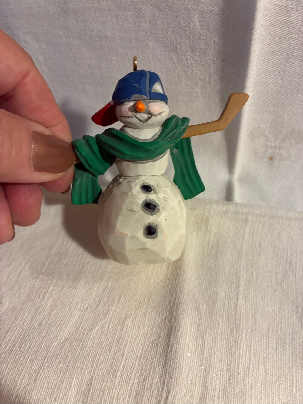 Hallmark Keepsake Son Ornament Blue Hat Snowman Hockey 2001 Vtg - Picture 4 of 11